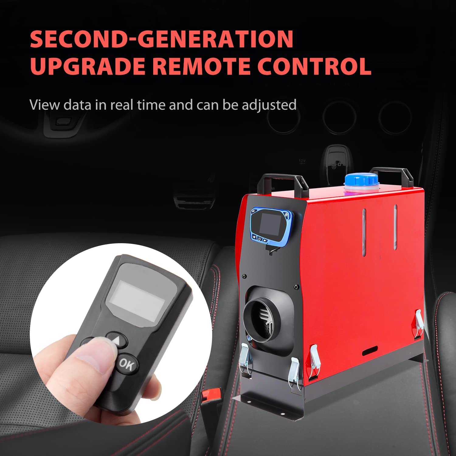 Calefacción Estacionaria 12V, Calefaccion Diesel Ajustable con Pantalla LCD, Calentador de Aire Diésel con Control Remoto, Bajo Consumo para Coche Furgoneta, Automóvil Camiones Barco Autobús
