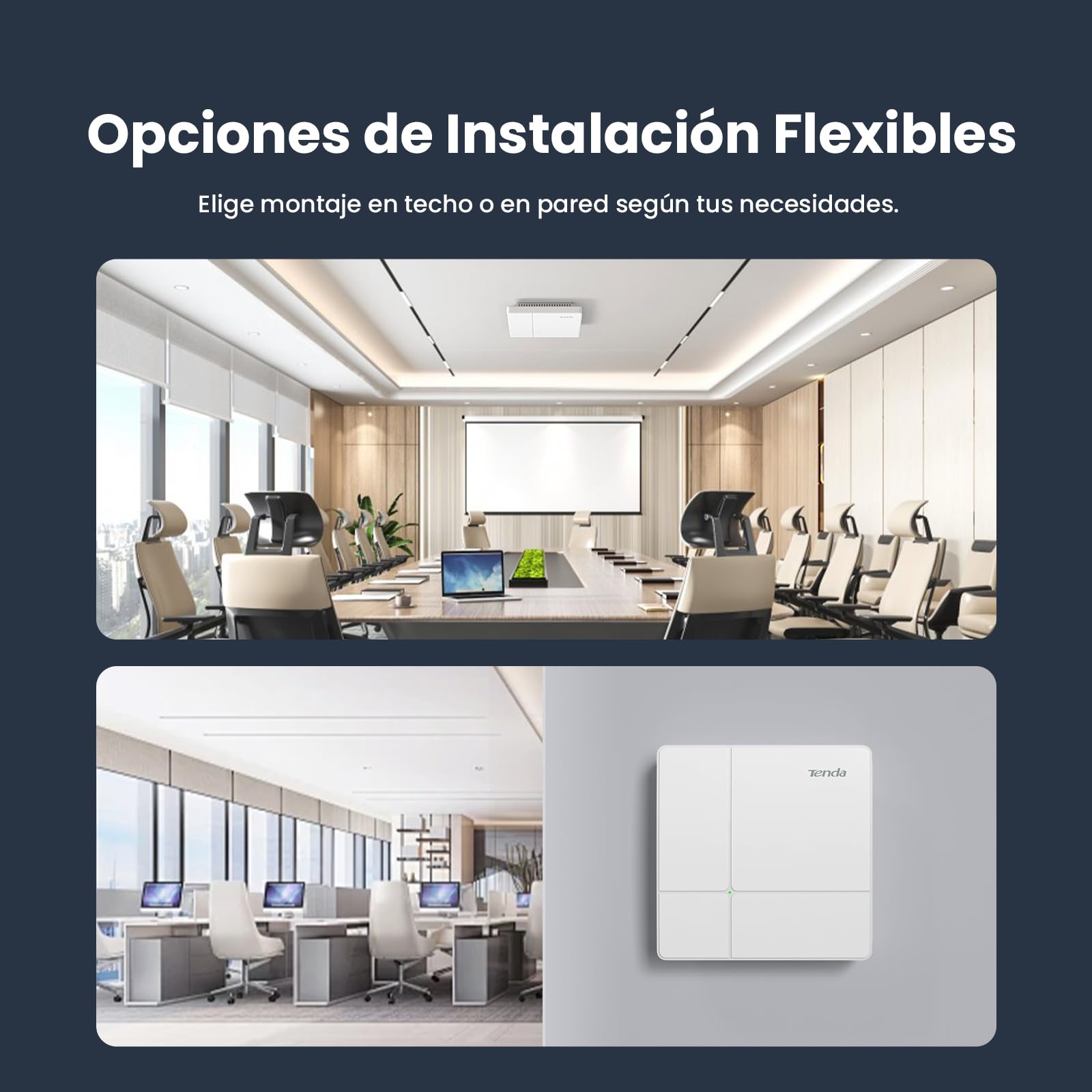 Tenda I24 AC1200 Punto de Acceso Inalámbrico (Doble Banda, 1 Puerto Gigabit, Gestionable a través de APP/Interfaz Web, MU-MIMO, Alimentado mediante PoE+ 802.3at, Incluye Adaptador de Corriente) Blanco