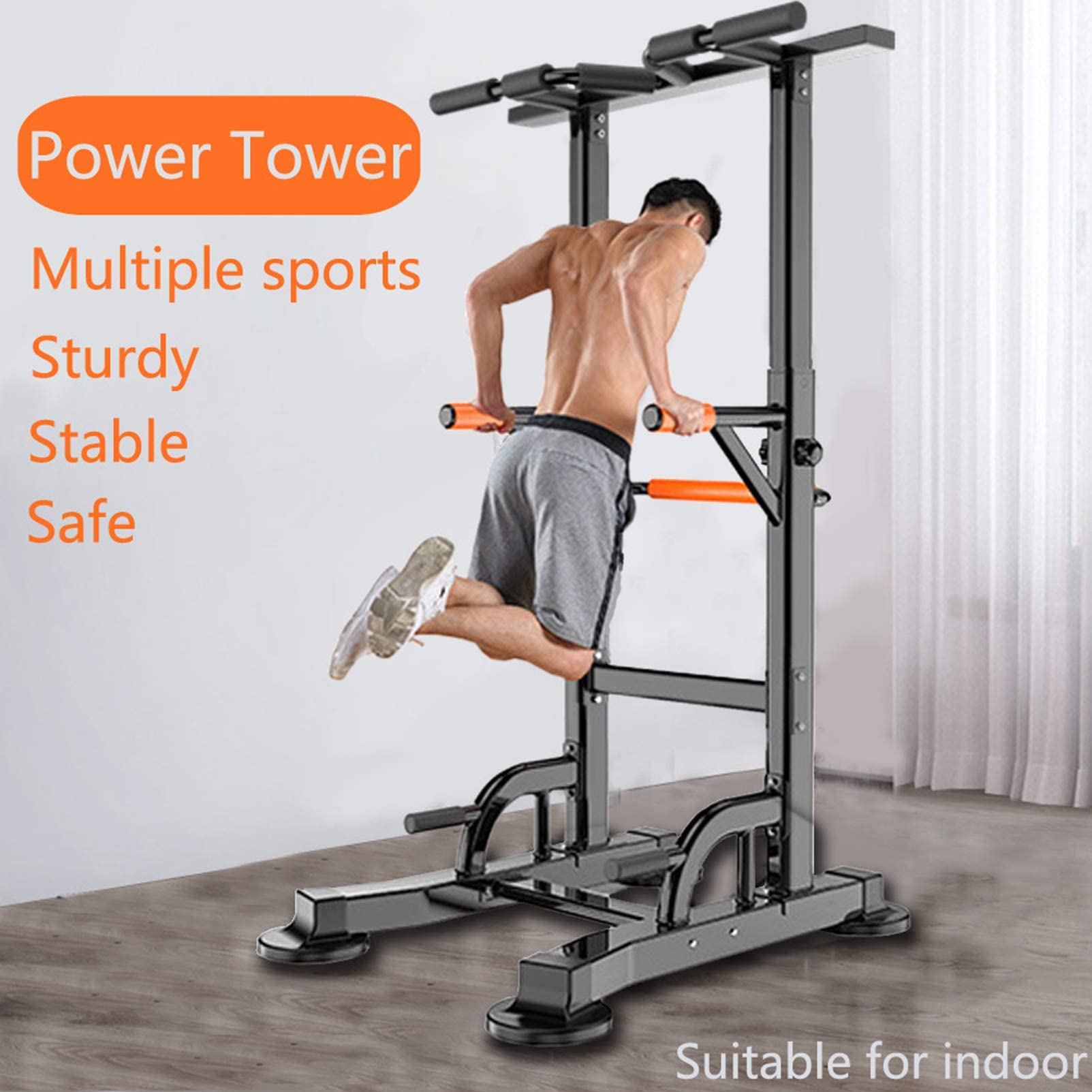 Amazon.co.jp: ディップステーション懸垂バー、屋内調節可能な高さ