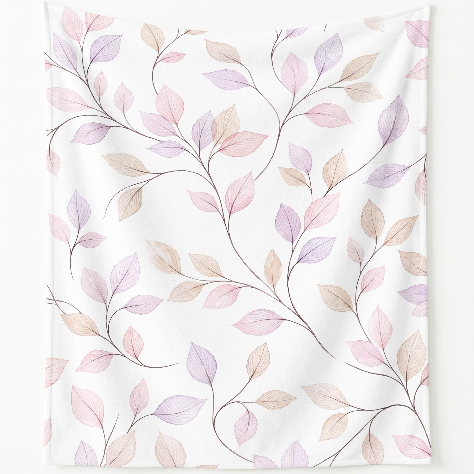 Manta de 130 x 150 cm, manta para el salón, planta de sofá, manta de acuarela, manta de franela suave y cálida para viajes, camping y exteriores