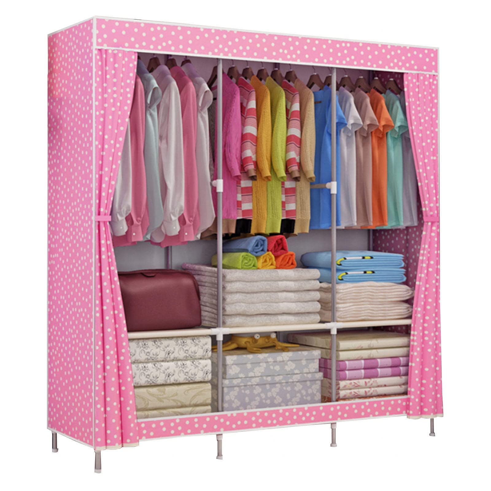 Armoire en tissu avec rail de suspension pour manque de place