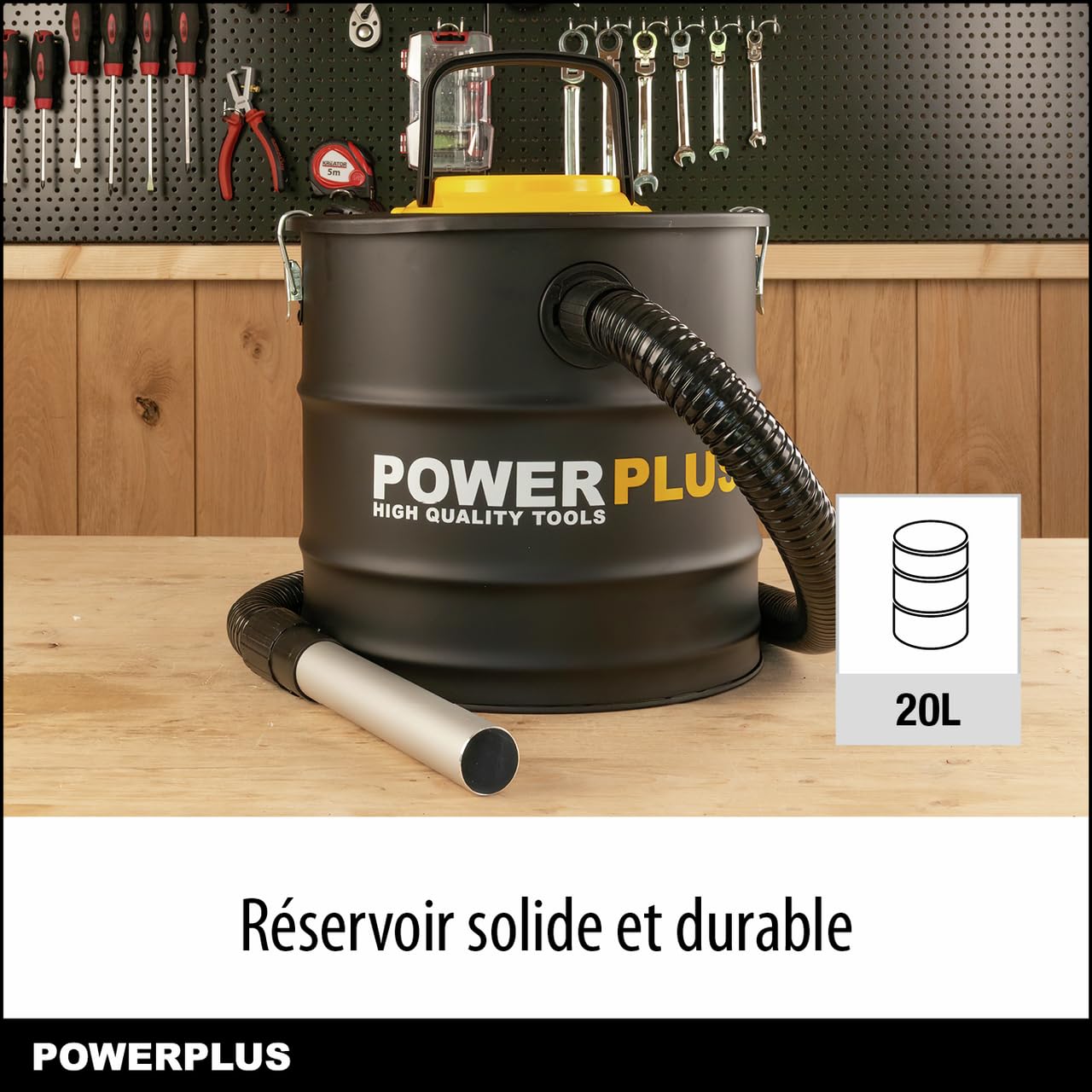 VARO Powerplus Vide Cendres POWX3013 - Aspirateur de Cendre de 1600 W - avec Réservoir de 20 l, Filtre Exclusif