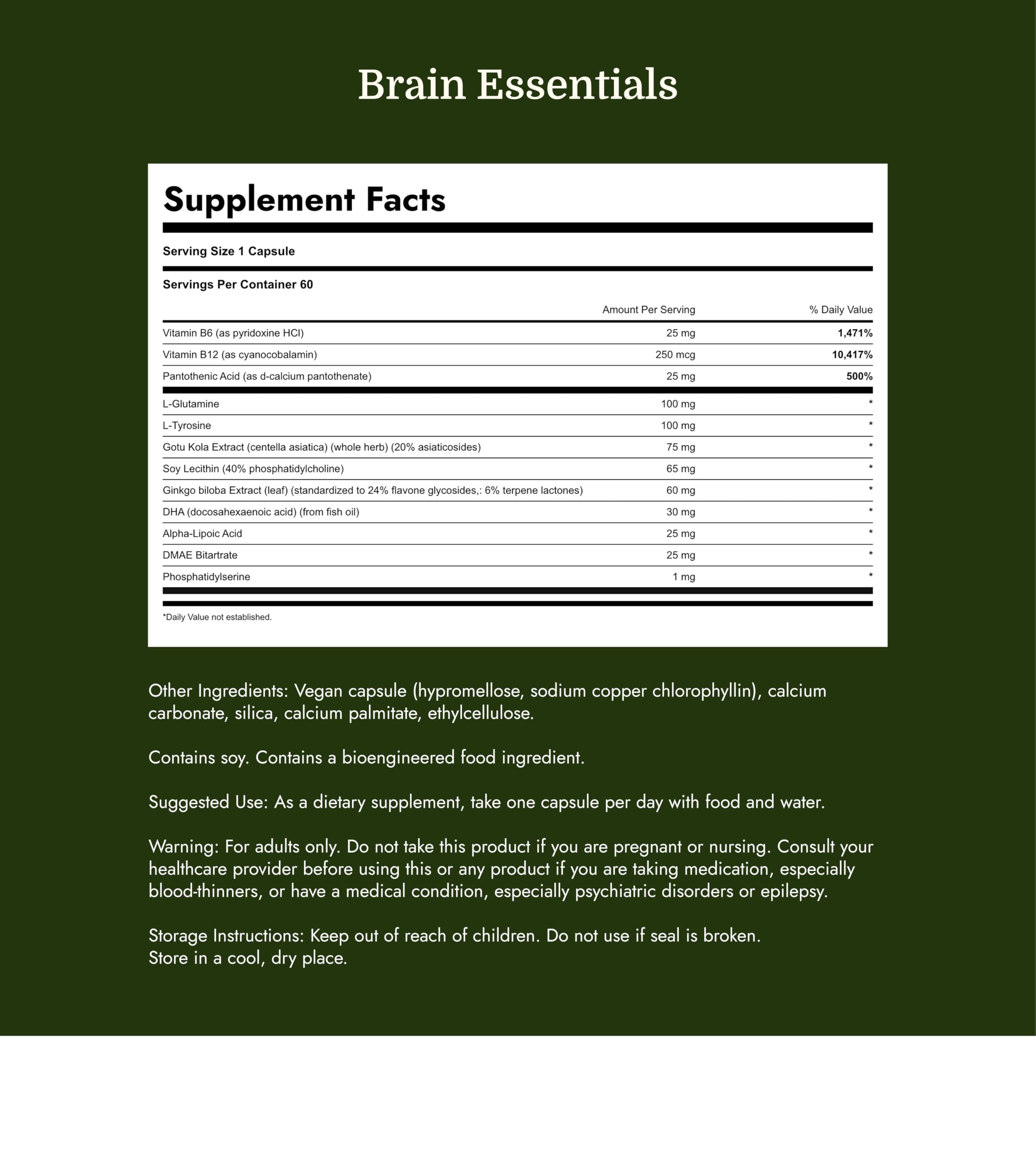 Swanson Brain Essentials, Memory Support, 60 Veg Capsules — Amazon image 4