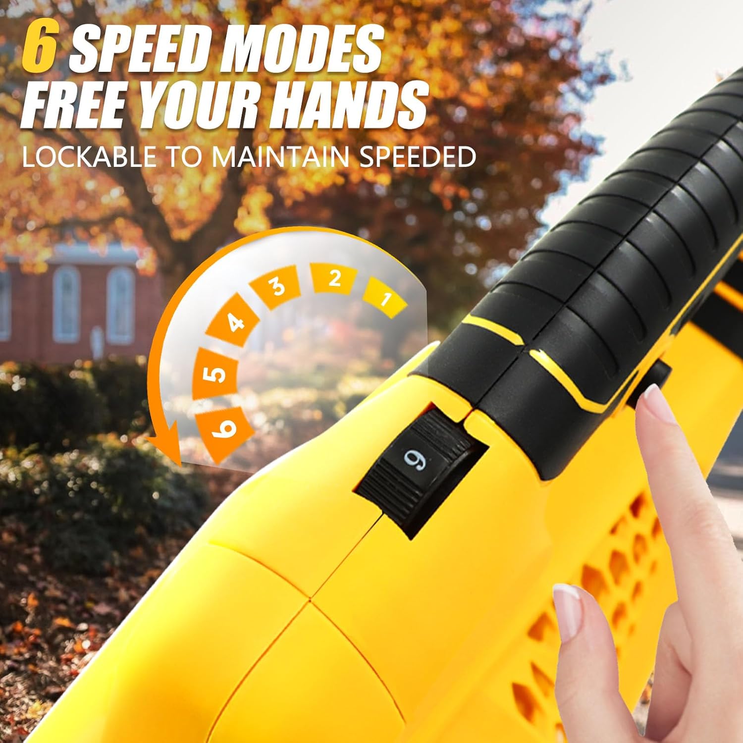 Cordless Leaf Blower Up to 450 CFM 110MPH Compatible with DEWALT 20V Max Battery (No Battery),Electric Outdoor Leaf Blower 20V MAX with 6 Speed Modes,Handheld Blower for Lawn Care,Yard,Snow Blowing
