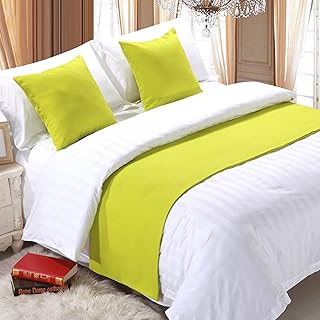 Corredor de cama de color liso, para decoración del hogar, hotel, sábanas, dormitorio, cubrecama, color morado, 50 x 240 cm, para cama de 1,8 m