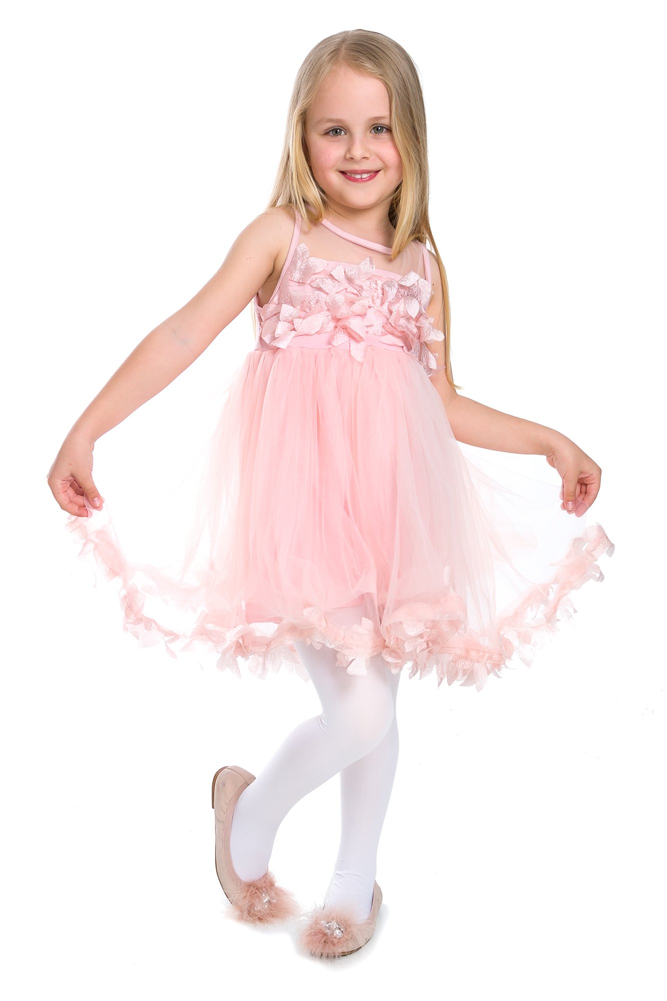 Hi!Mom Girls White Plain Microfiber Opaque Tights 50 Den Kids Soft School Uniform Pantyhose 3/4 Years Zuza