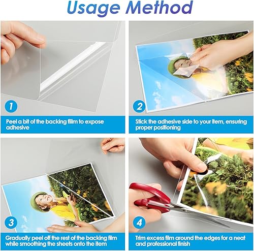 Miniatura 6 de KTRIO Paquete de 25 hojas de laminación autoadhesivas de 8.5 x 11 pulgadas, 0.157 in de grosor, bolsas laminadas autoadhesivas transparentes, sin