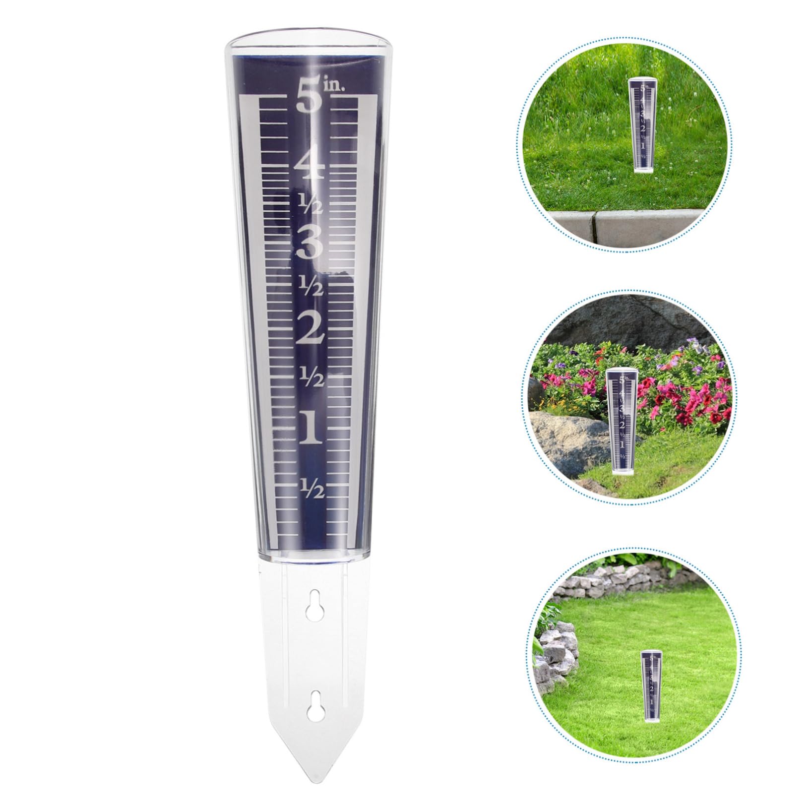 Milisten 5stücke Transparentes Regenmesser Garten Präziser Niederschlagsmesser Mit Erdspieß Wetterfest Und Einfach Abzulesen Schlankes Design Für Genaue Messungen
