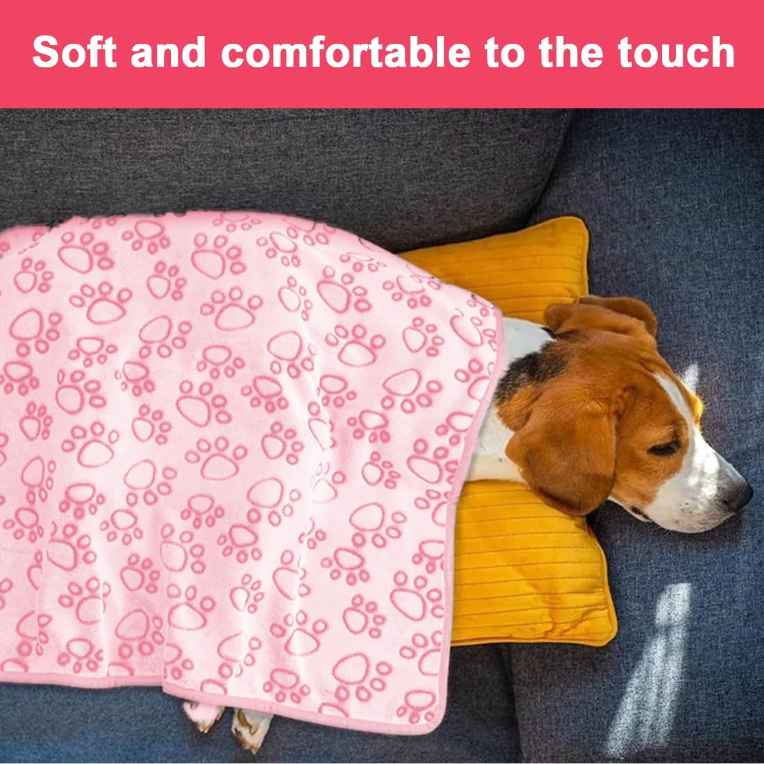 Couvertures pour chiens,Couverture épaisse rose pour chiens et chats, tapis de couchage quatre saisons (52 x 73 cm)