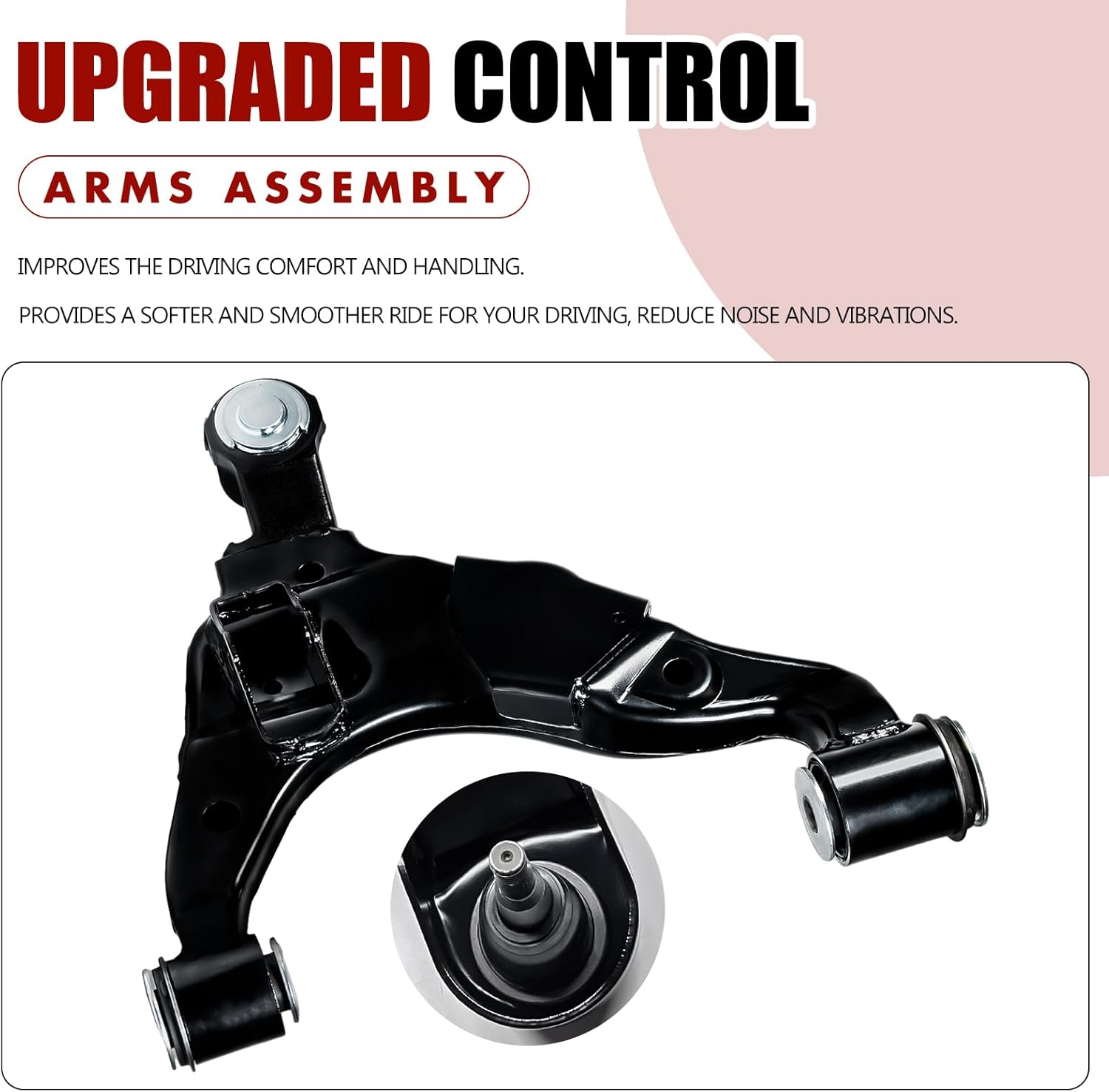 Front Lower and Upper Control Arms w/Ball Joints 4pc replacement for 2005-2015 Toyota Tacoma Base 4WD and Pre Runner RWD Models