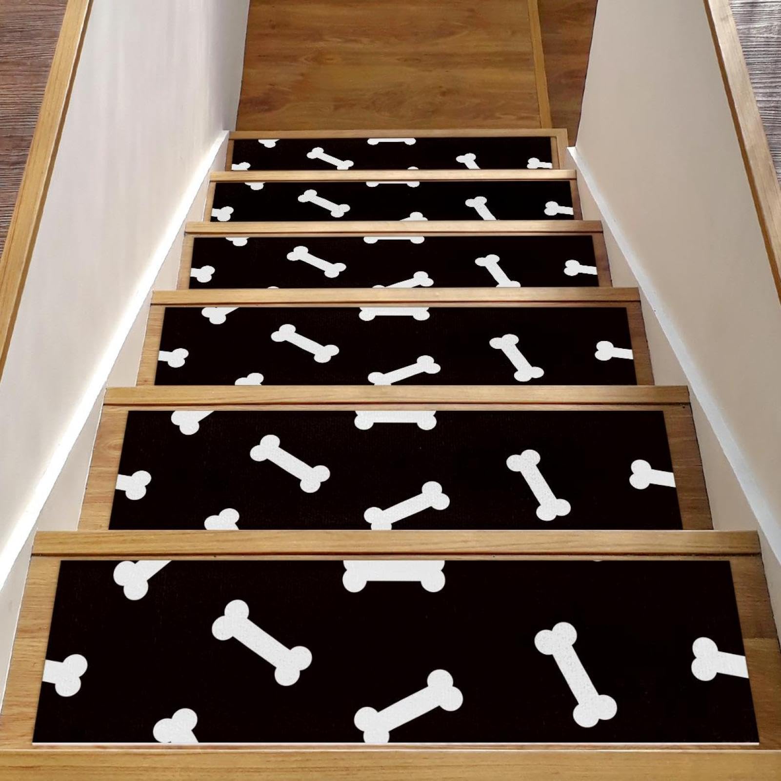 Alfombrillas antideslizantes para escaleras de madera sin residuos pack de 15 piezas negras