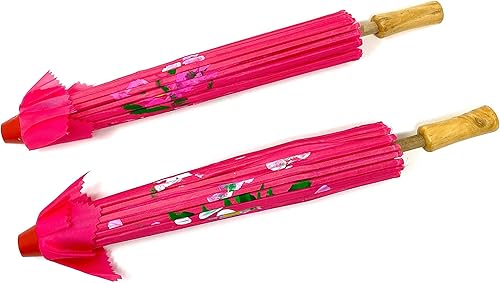 Miniatura 8 de TJ Global Pack de 2 sombrillas japonesas chinas tamaño 220 in para bodas fotografías disfraces cosplay decoración y otros eventos 2 paraguas