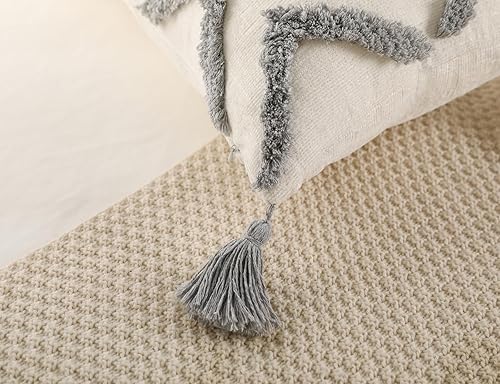 Miniatura 5 de PANOD Funda de almohada lumbar larga decorativa de 14 x 36 pulgadas, bohemia, funda de almohada lumbar de felpilla súper suave con borlas para cama,