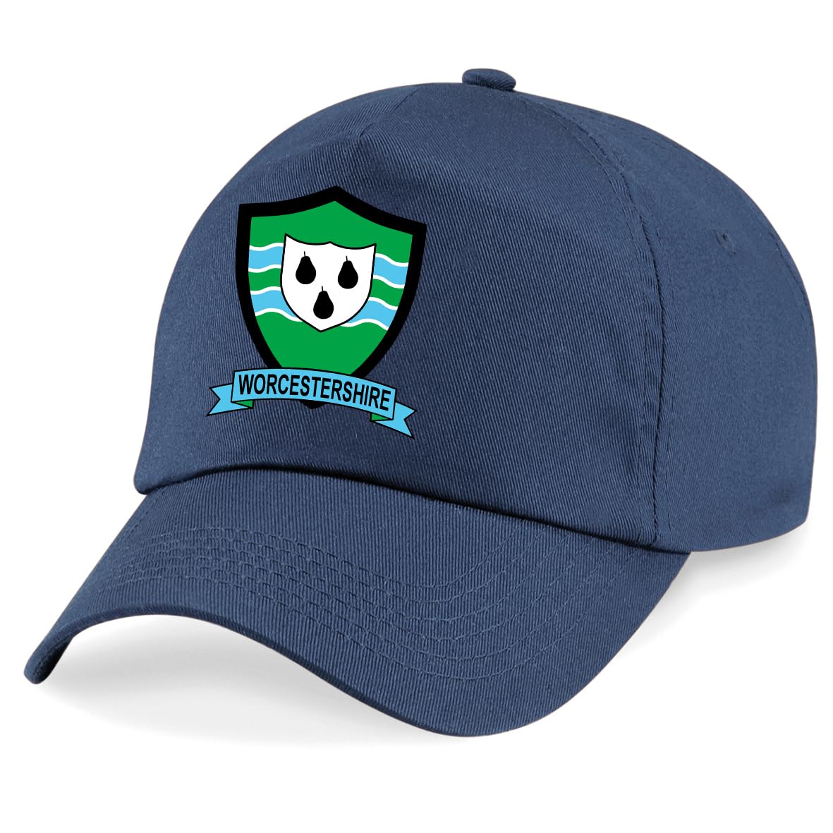 Worcestershire County Embroidered Baseball Cap Cricket Sport Your County Embroidery (Navy)