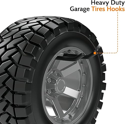 Miniatura 5 de 2 estantes para sillas, ganchos de garaje de 12.4 pulgadas, ganchos resistentes, ganchos de garaje de montaje en pared, colgador para pared de