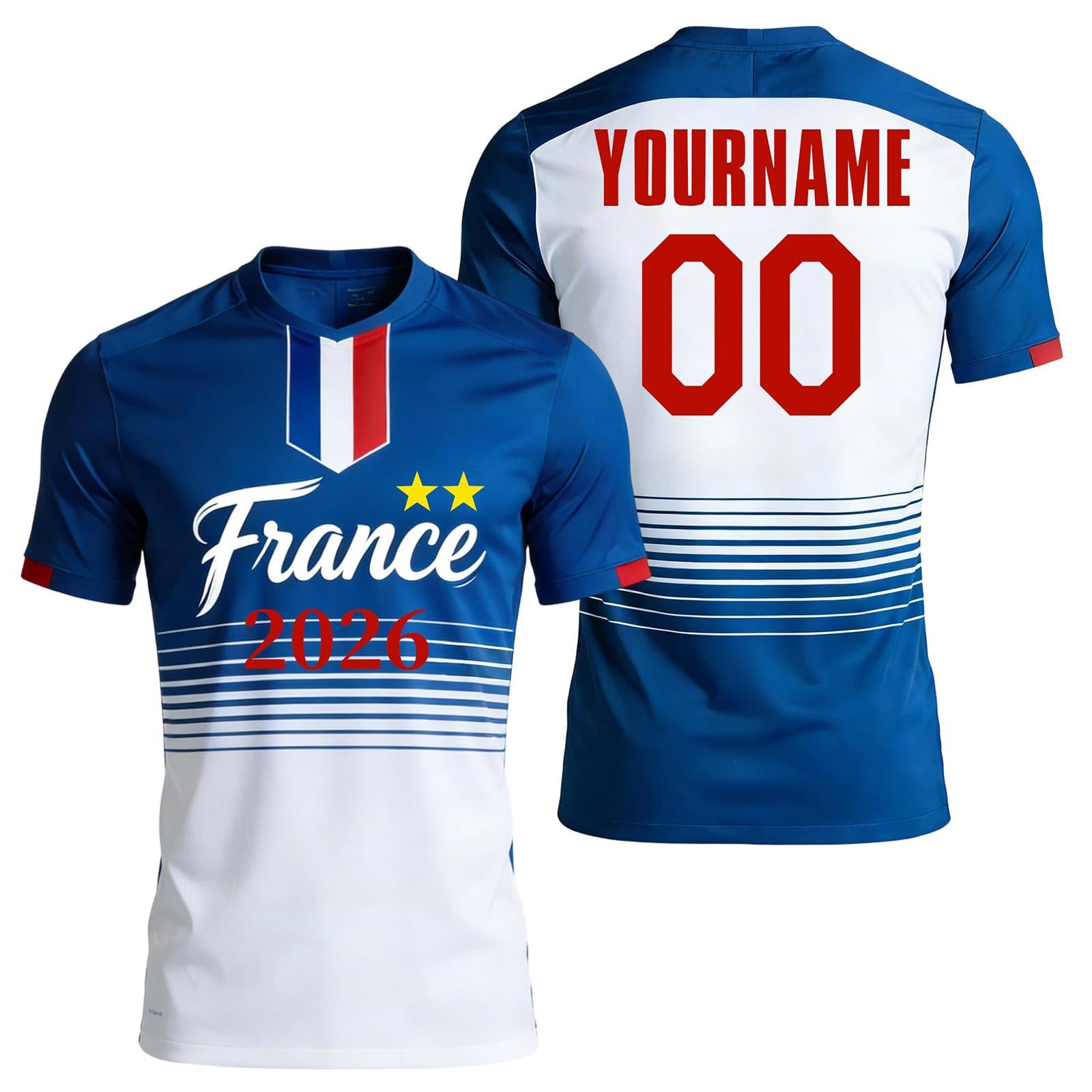 Maillot de Foot Adulte Enfant Personnalisé 2026 - Maillot Équipe avec Nom Numéro Homme Femme T-Shirt Football Domicile Extérieur