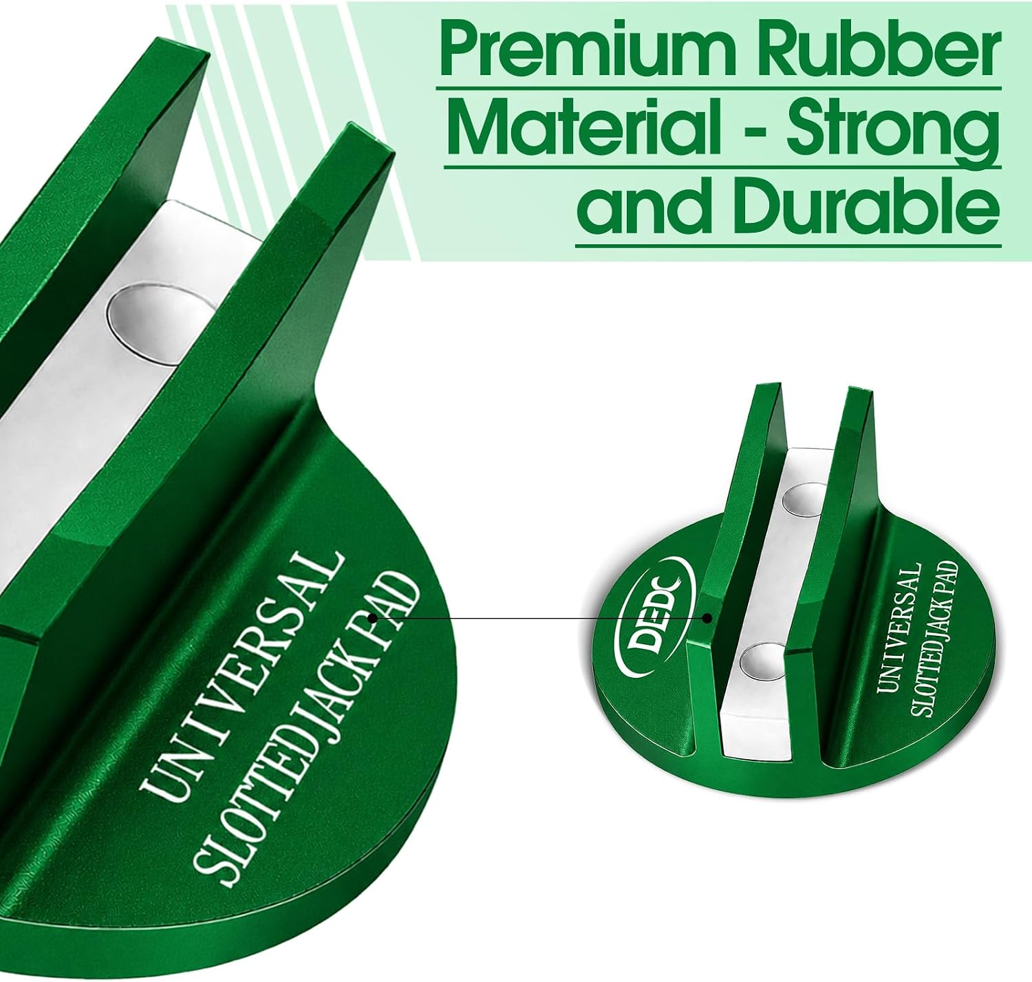 DEDC Green Universal Aluminum Pinch Weld Jack Pad with Grooved Magnetic image 3