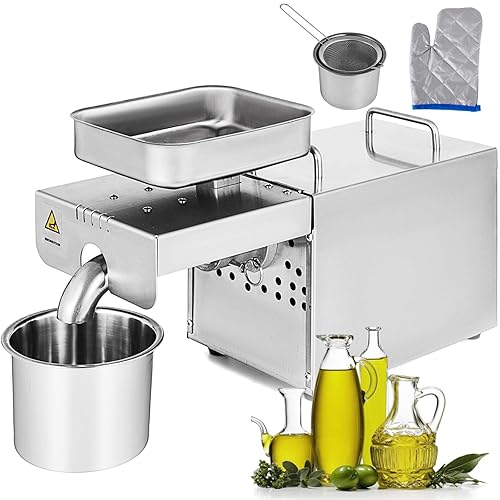 Happybuy - prensa de aceite - prensa de aceite automática doméstica de grado comercial para semillas de maní y nueces.