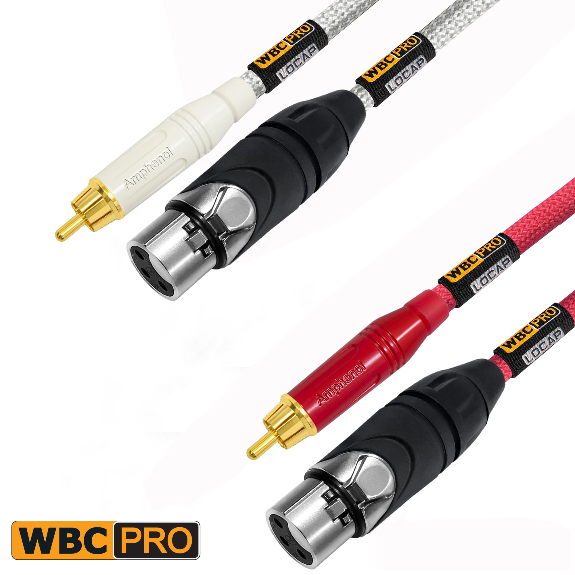 1.5 Foot RCA To XLR Cable Pair - Pro Audio Interconnect With Amphenol Plugs