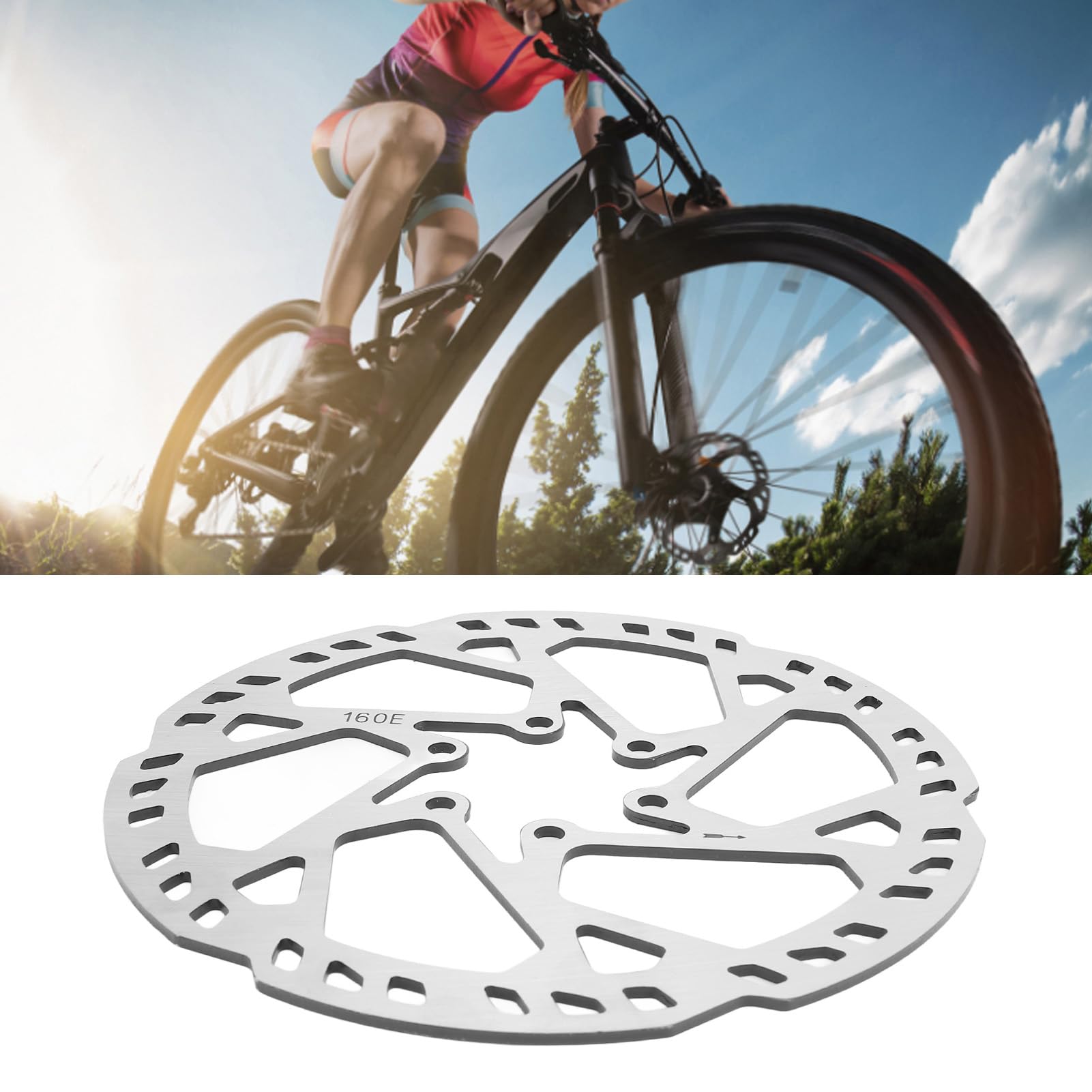 160mm Disc Brake Rotor for Electric Scooters and Bikes, 2.3mm Thick, 6 Bolt Mounting, sturdy and dependable Braking Performance, Stainless Steel Scooter Disc Brake