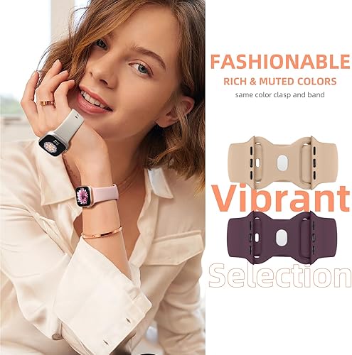 Miniatura 8 de Maledan - Paquete de 6 correas compatibles con Apple Watch de 1.49, 1.57, 1.61, 1.65, 1.73 o 1.77 pulgadas, para mujeres u hombres, correa deportiva