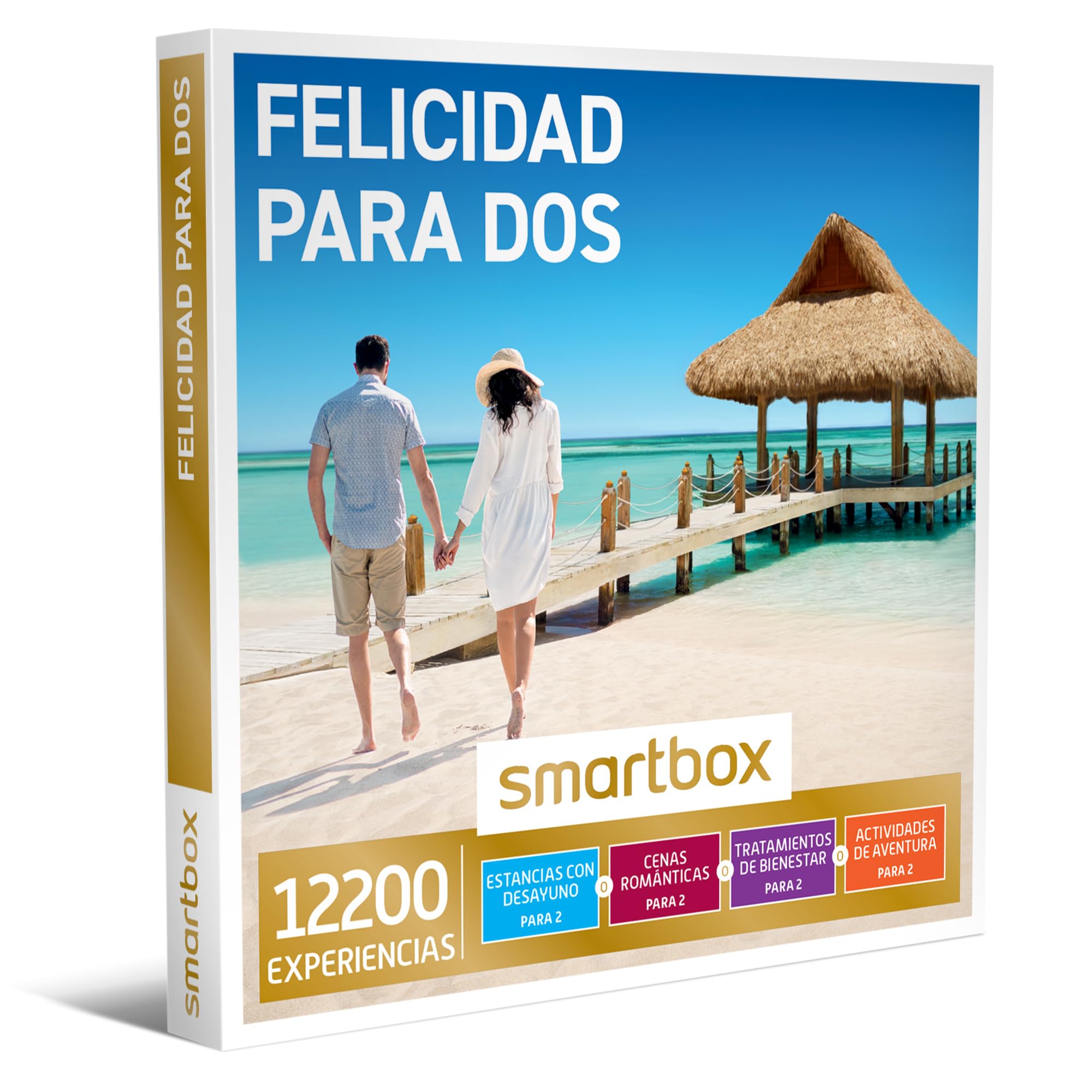 Smartbox Caja regalo Felicidad para dos , Idea de regalo , 1 experiencia de gastronomía, aventura o bienestar para 2 personas