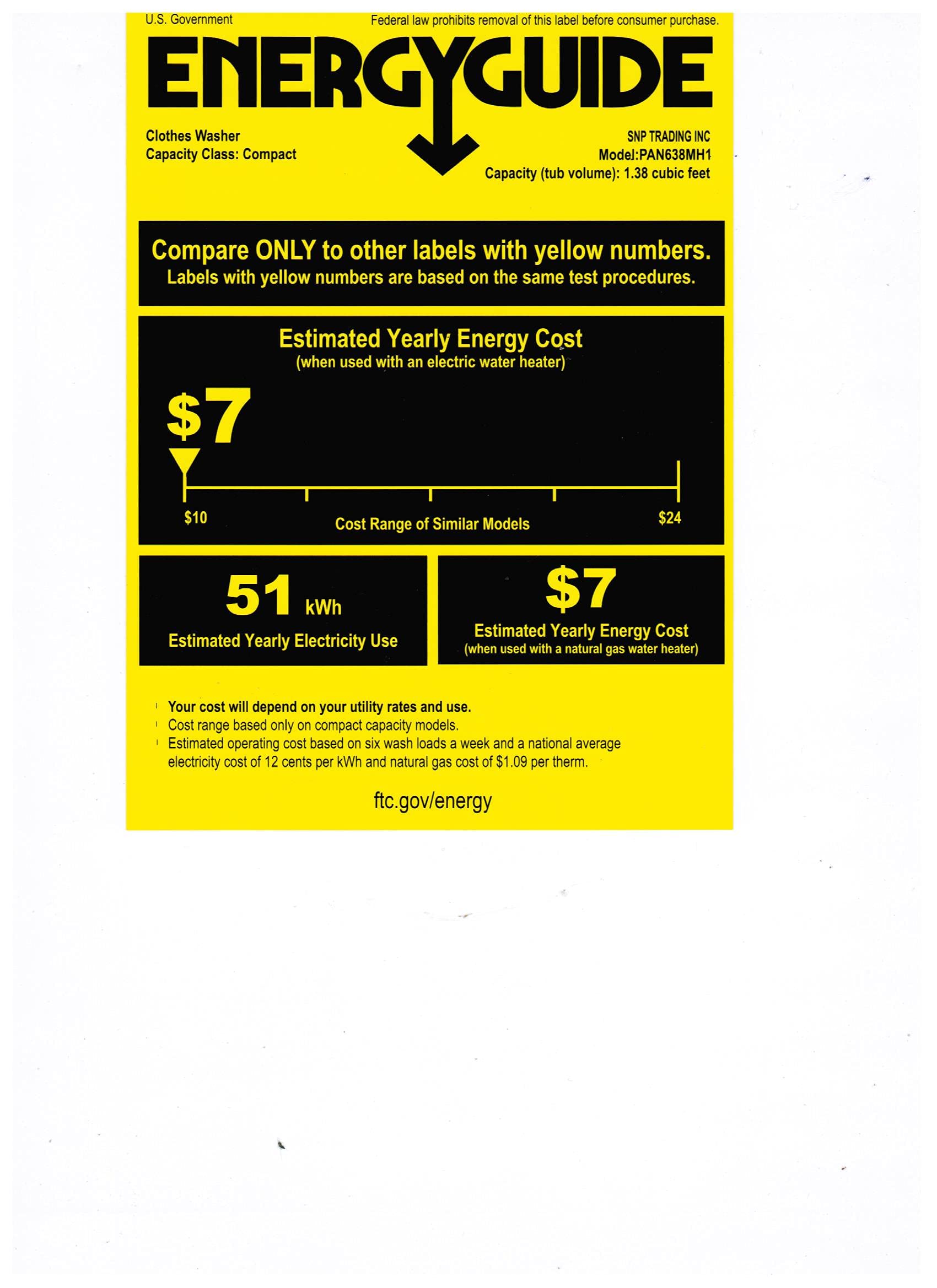 Panda Portable Washing Machine, 10 Lbs Capacity, 3 Water Levels, 8