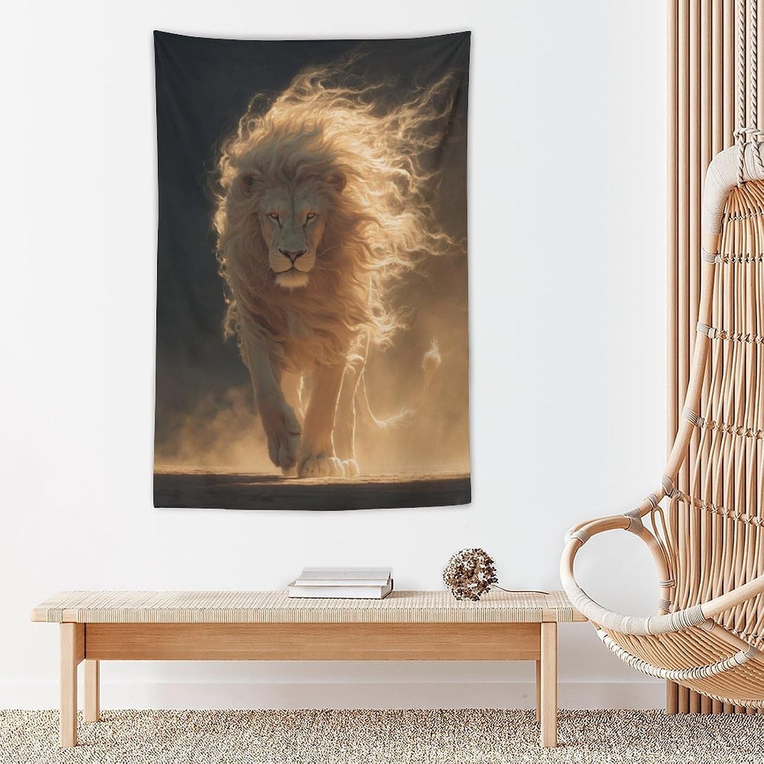 UUKXKUU Lion Waking Ahead Powerful Tapestry Wall Hanging Large Wall Art Decor Flag Backdrop for Bedroom Living Room Dorm 40"×60" image 5