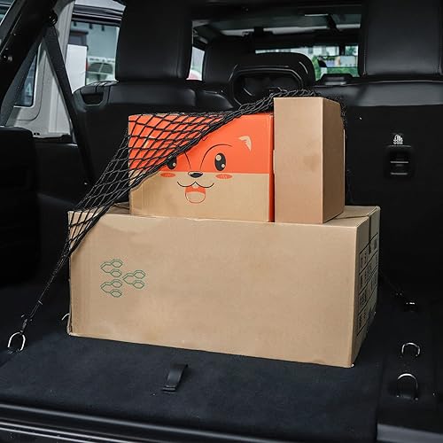 Miniatura 7 de Voodonala Organizador universal de malla para maletero de 40 x 24 pulgadas, organizador de almacenamiento de carga, red de malla elástica, divisor