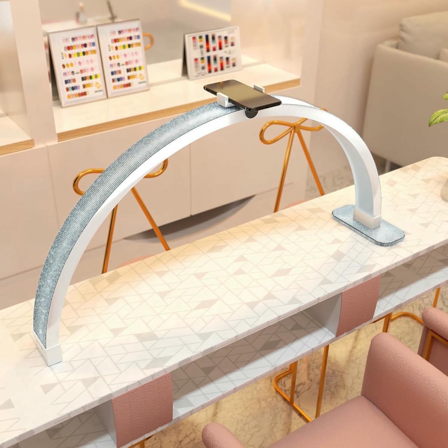 Half Moon Light with Holder, Arch Nail Light with Shinning Diamond..