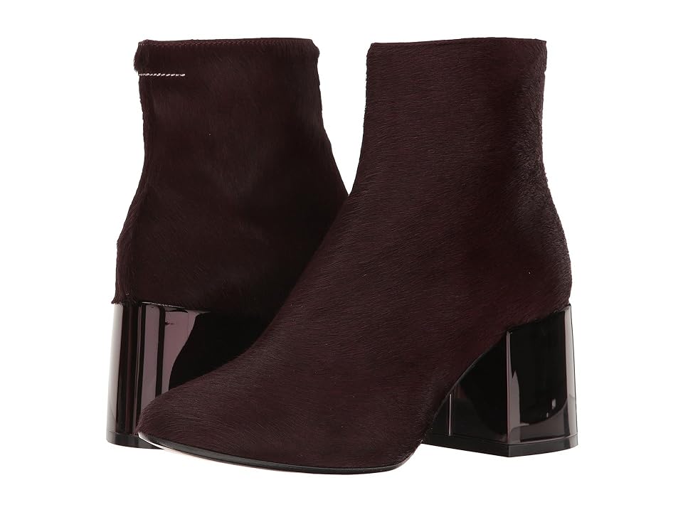 

MM6 Maison Margiela Ankle Boot (Bordeaux Leather) Women's Boots, Burgundy