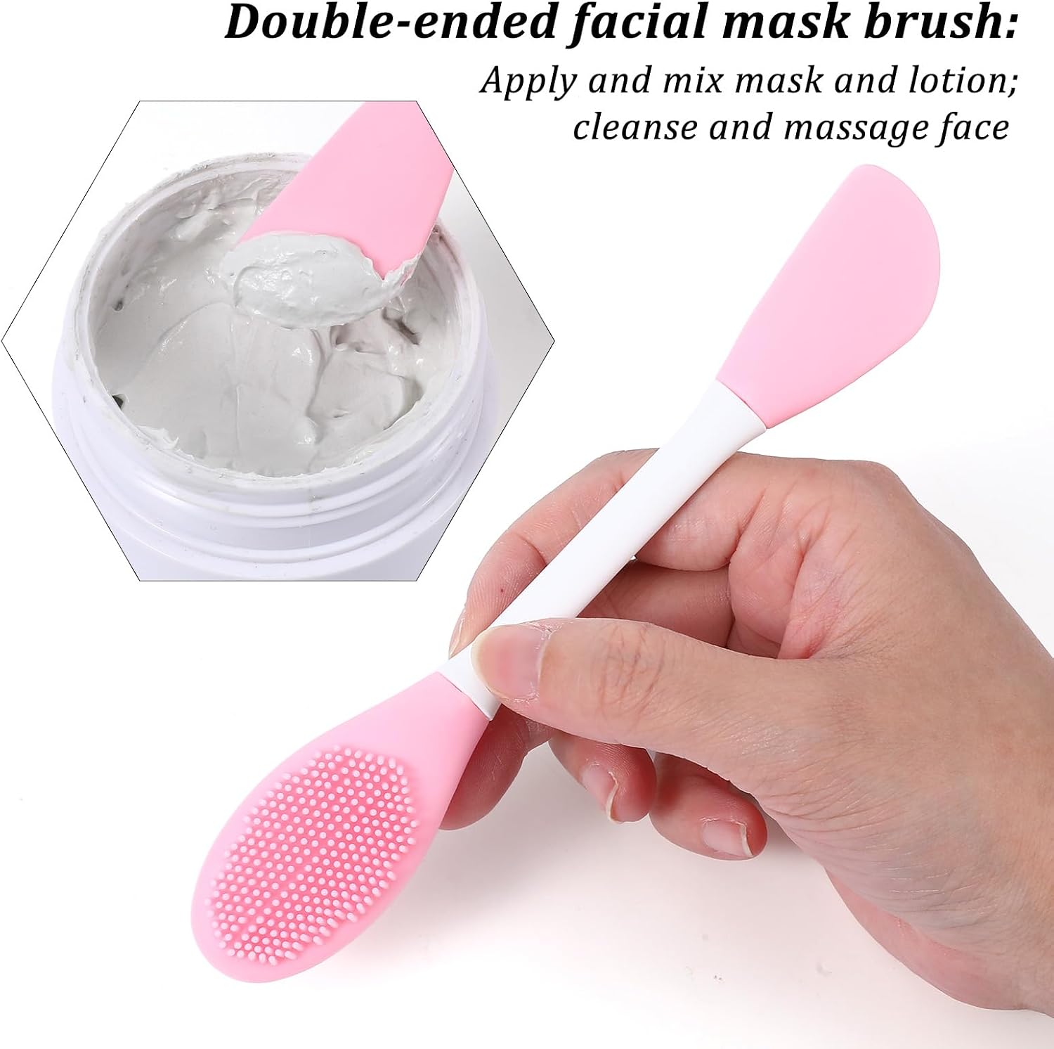 2 in Silicone Face Scrubber Pore Brushs 4 PCS Facial Cleansing Brush Face Scrub Brush for Exfoliating Massaging Remove Blackheads Applicator for Mud Makeup Skincare Removal Body Lotion DIY Mask Clay
