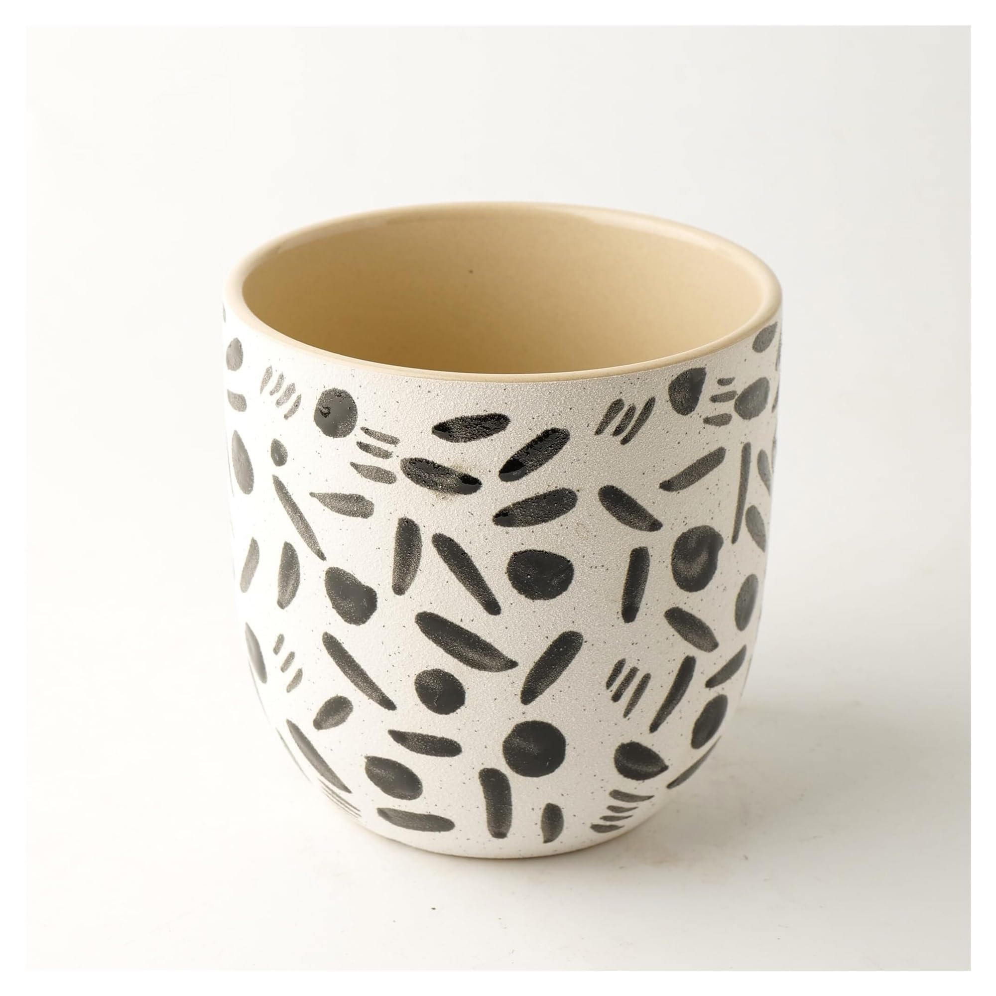 Ceramiczna doniczka, nowoczesny minimalistyczny styl, kwiat z abstrakcyjnym wzorem, nadaje się do użytku wewnątrz i na zewnątrz