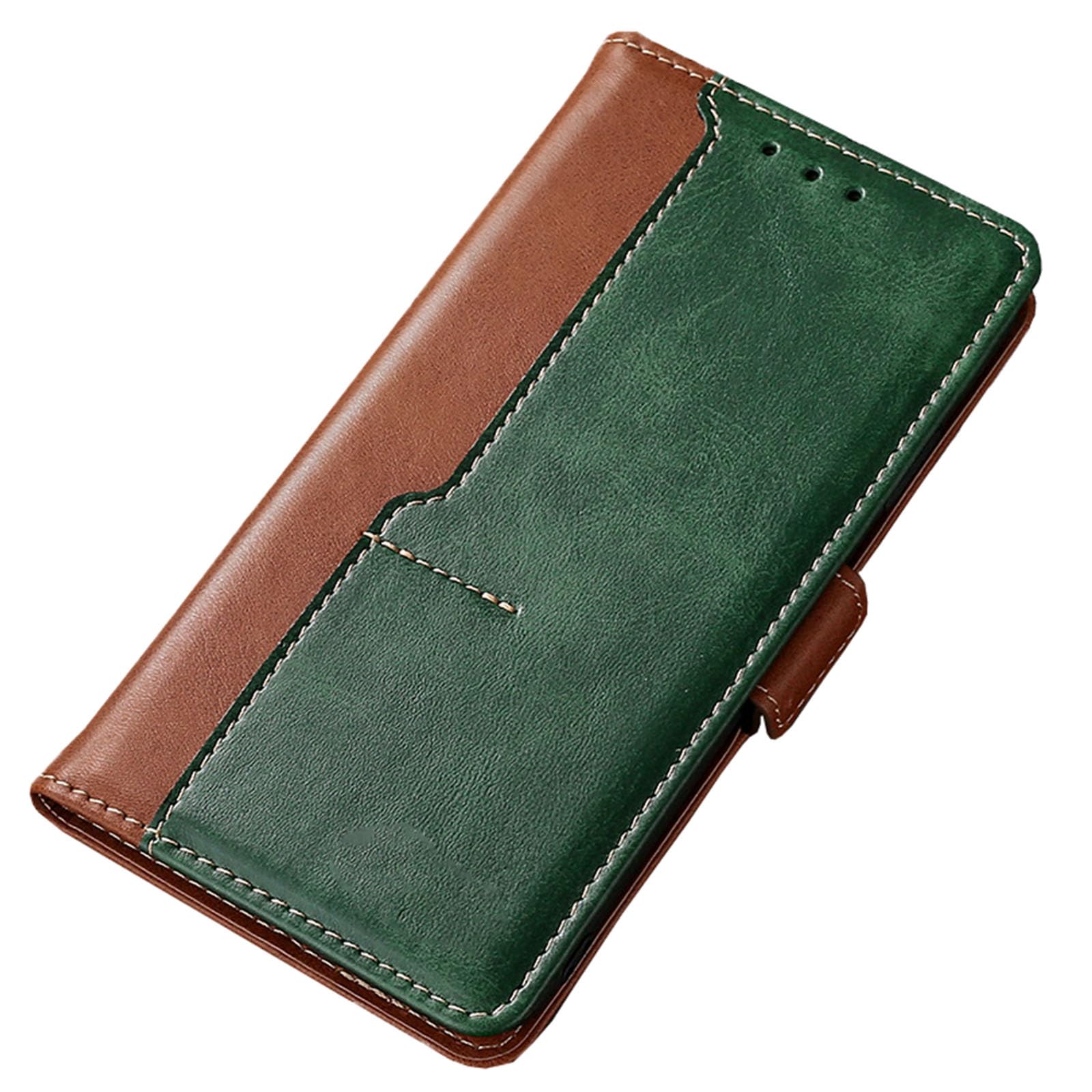 Etui z klapką do iPhone'a 15 Pro Max/15 Pro/15 Plus/15, skórzane etui Premium Business z magnetycznym zamknięciem, etui na telefon odporne na zarysowania, zielone, 15 Pro 6.1''