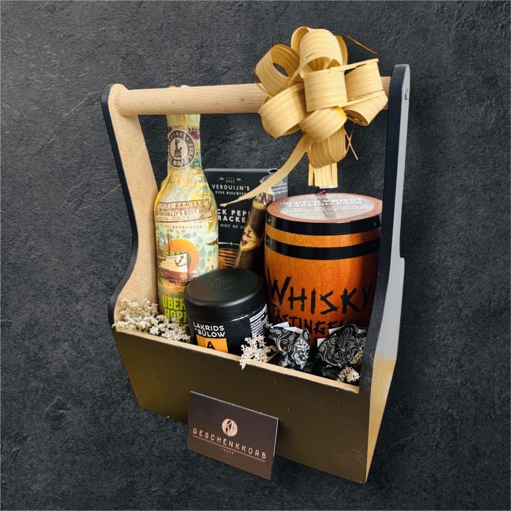 The Taste of Whisky | Ideal als Geschenk | Für viele Anlässe, z,B. Geburtstag, Jubiliäum, Männertag | Ein einzigartiger Korb