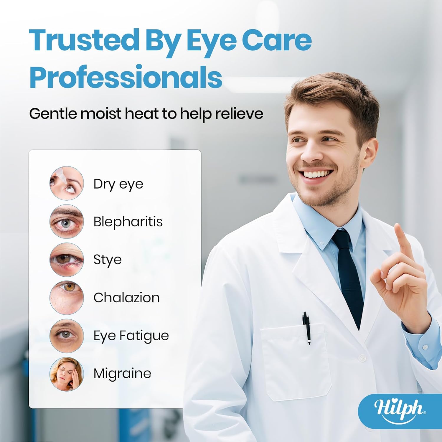 Hilph Microwavable Heated Eye Mask with 3D Contoured - Large, Zero-Pressure Design for Dry Eyes, Moist Heat Warm Eey Compress to Relieve Stye, Fatigue, Migraine, Perfect for Sleeping & Meditation - Image 3