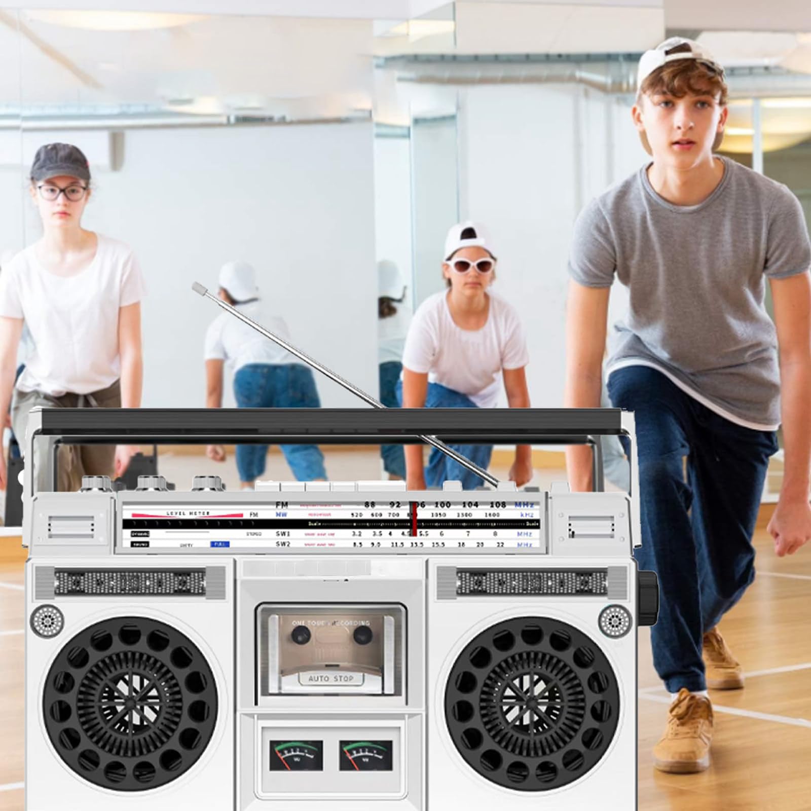 Kassetten-Boombox-Player, Retro-Radio-Kassettenspieler, USB/TF/Bluetooth-Wiedergabe, Aufnahmefunktion/Transkriptionsfunktion, Für Familientreffen Und Reisen