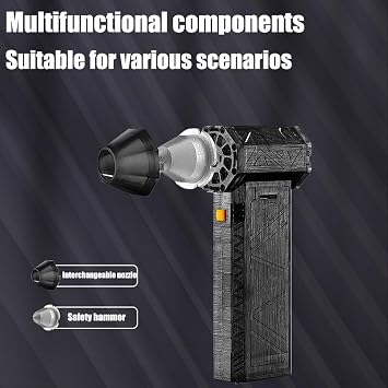 Mini Turbo Snow Blower, Portable Car Snow Blower with 3 Adjustable, Hand Held 1500w Tthermal Blower for Snow for Drying, Snow Removal, Cleaning (C)