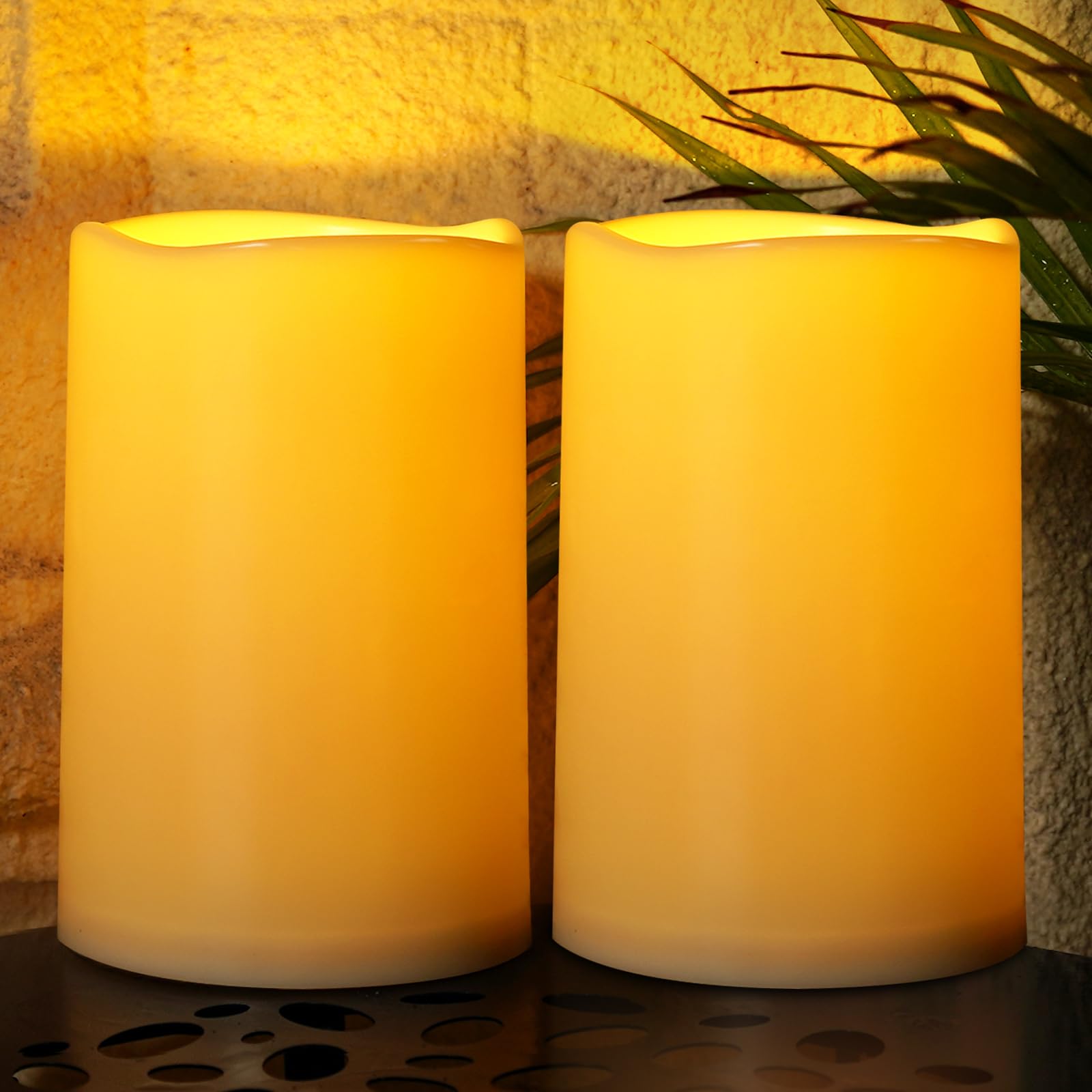 Homemory 6" x 9" Extra Large Outdoor Waterproof Candle with Auto 6H Timer