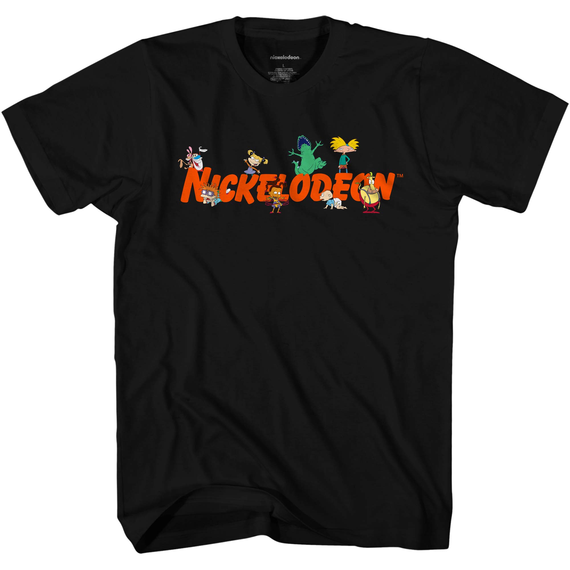 Nickelodeon 90s Classic Cartoon T-Shirt For Men - Rugrats, Hey Arnold, Ren & Stimpy Vintage Tee
