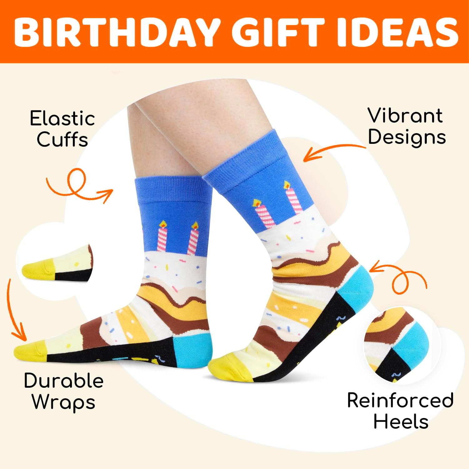 HAPPYPOP Birthday Gift Ideas - 50th Birthday Gifts for Women Man Her Him, Funny Bday Socks - Image 4