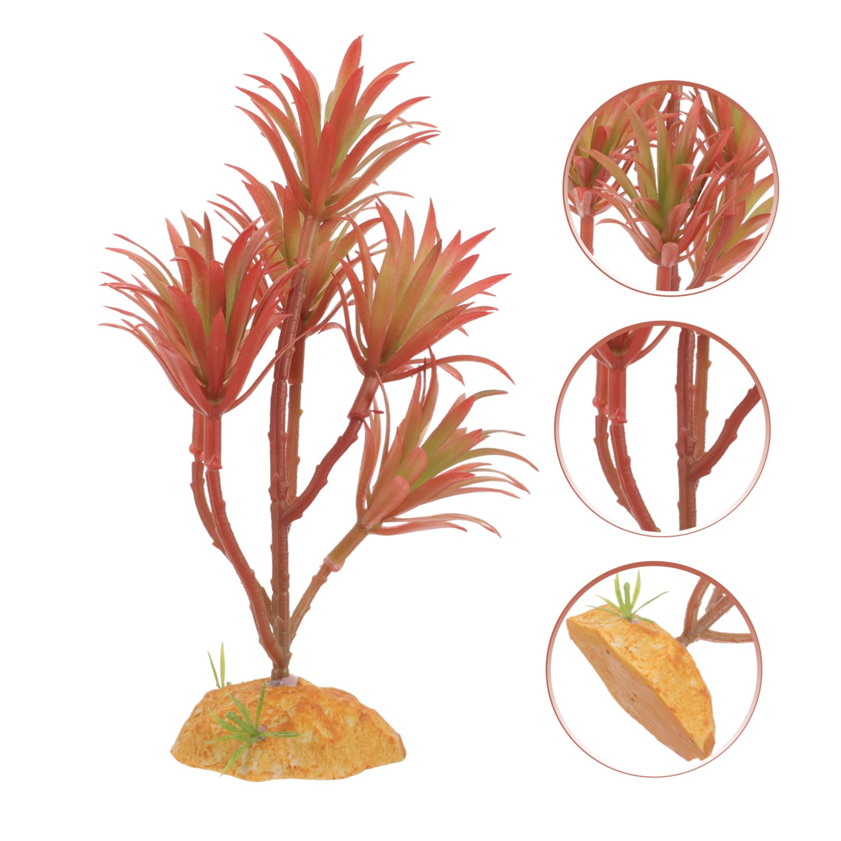 HEMOTON 5 Pezzi Set di piante simulato decorazioni per piante d'acquario impostore Foglie habitat Piccole piante finta decorazione vegetale pianta acquatica falsa plastica