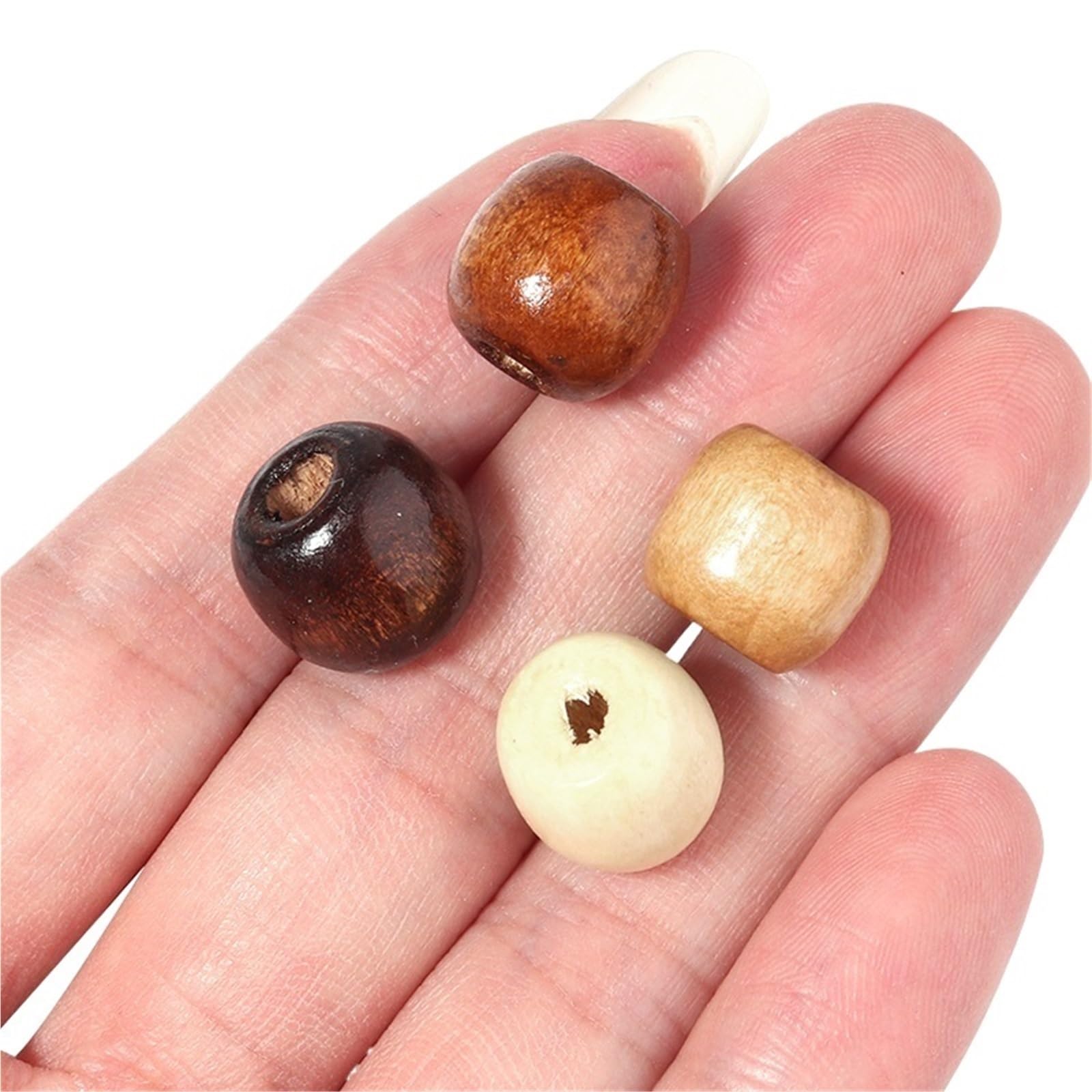 100 cuentas de madera natural for hacer joyas, con agujeros grandes, accesorios for el cabello para Decoraciones Macrame