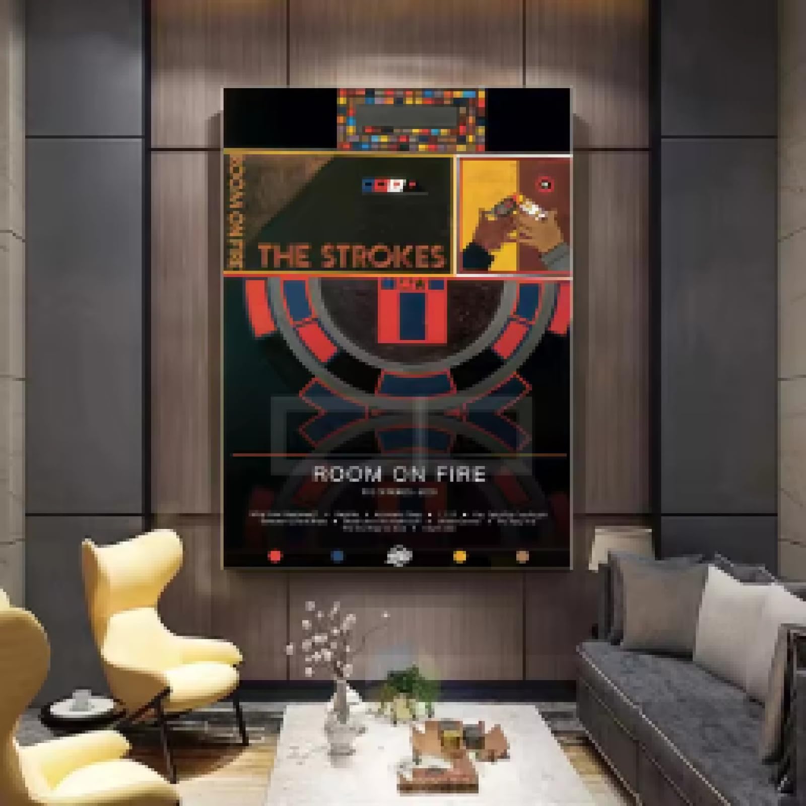 lianyibo Poster di gruppi rock americani, stampe di album di musica rock, dipinti su tela, quadri da parete, decorazioni per la casa, soggiorno, arredamento moderno, 65x130cm senza cornice