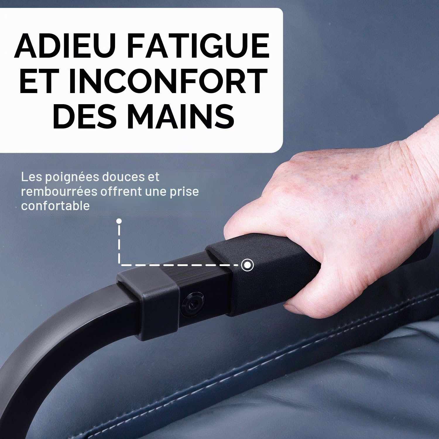 Impresa Rail d'assistance pour fauteuil – Noir, moderne, solide, en forme de S – Support de chaise réglable robuste – Installation rapide pour canapé debout