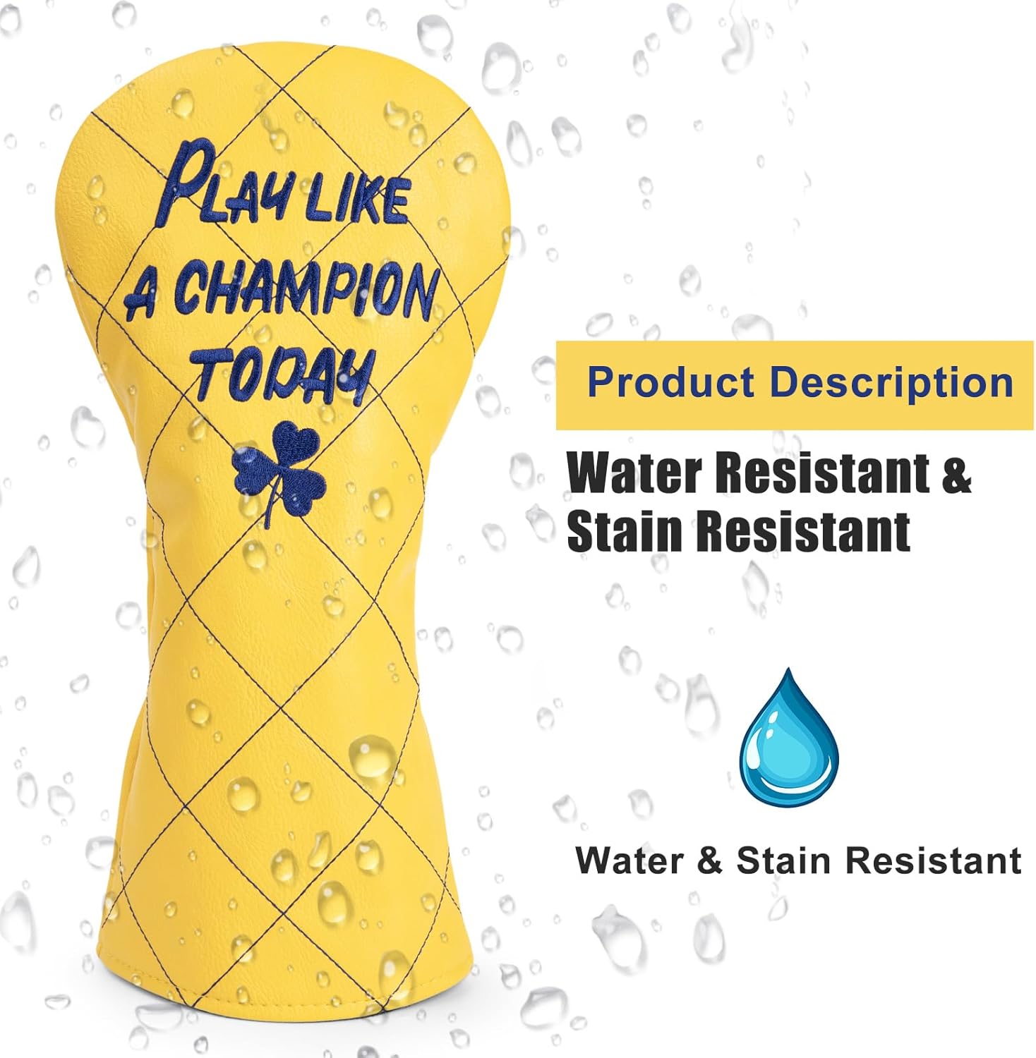 Golf Headcovers Play Like A Champion Today Golf Club Head Covers Advanced Embroidery Premium Leather Driver Headcovers Fairway Wood Covers Hybrid Cover Golf Mallet Putter Cover for DF3 OZ1