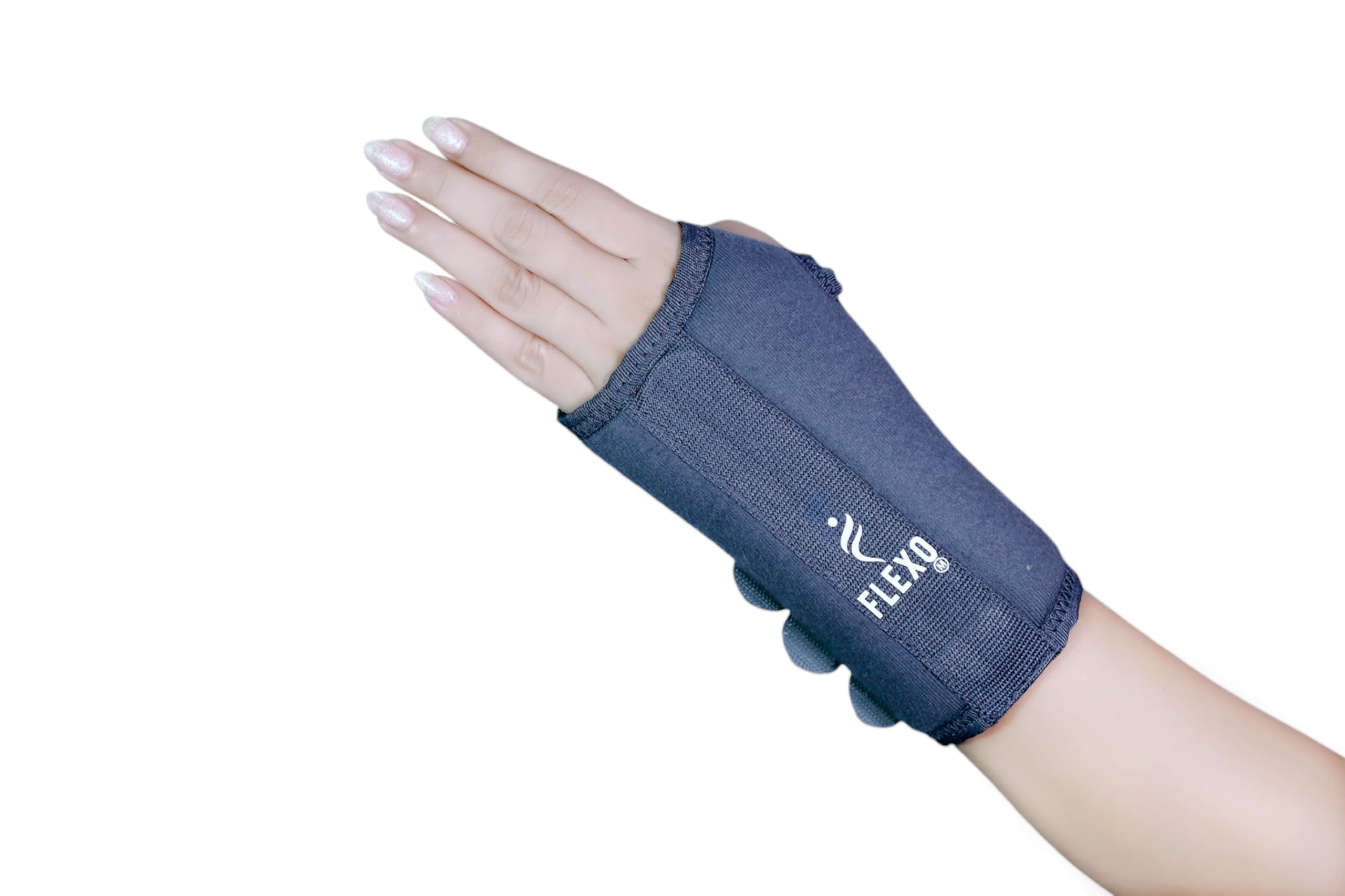 Flexo Carpal Tunnel Splint | Orthopedic Wrist Support with Metal Splint for Pain Relief, Night Support & Injury Recovery | Adjustable Breathable Wrist Brace, (Grey, S, Left)