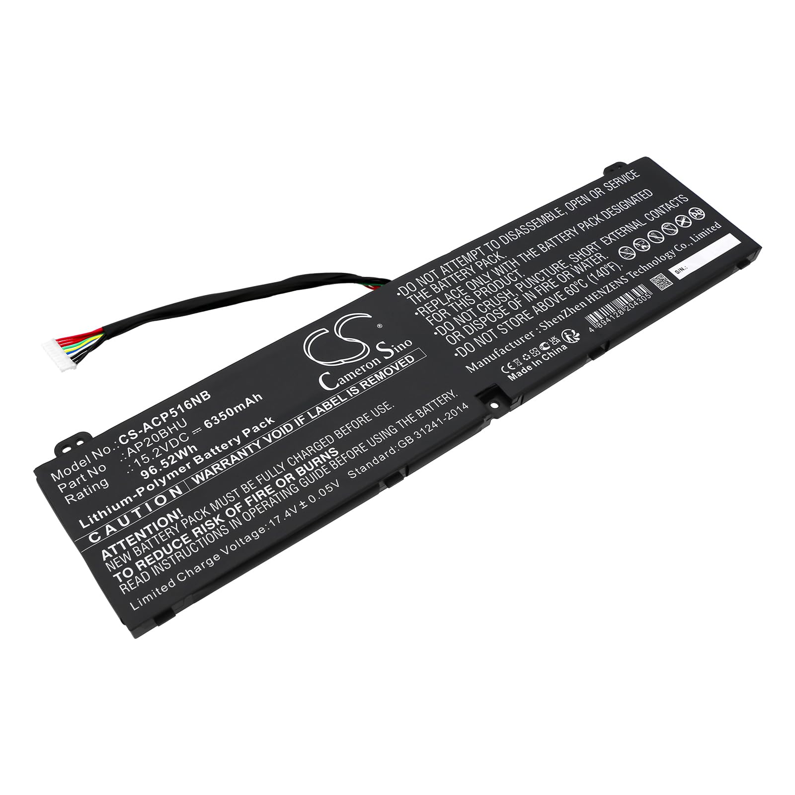 Cameron Sino New 6350mAh Replacement Battery for ConceptD 5 CN516-72G, ConceptD 5 CN516-72G-74KQ, ConceptD 5 CN516-72G-74QW, ConceptD 5 CN516-72G-756Y, ConceptD 5 CN516-72G-7577, ConceptD 5 CN516-72G-