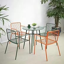 Garden Chair, Coffee Table, Dining Set, Dining Table Chair, Garden Furniture Set, 5-Piece Set, Round, Iron, Durable, Load Capacity, Corrosion Resistant, Ergonomic, Stylish, Nordic, Stackable