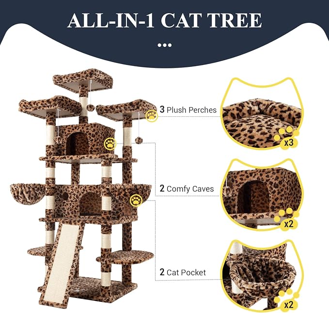 Árbol para gato grande con rascador y 5 niveles miniatura 5